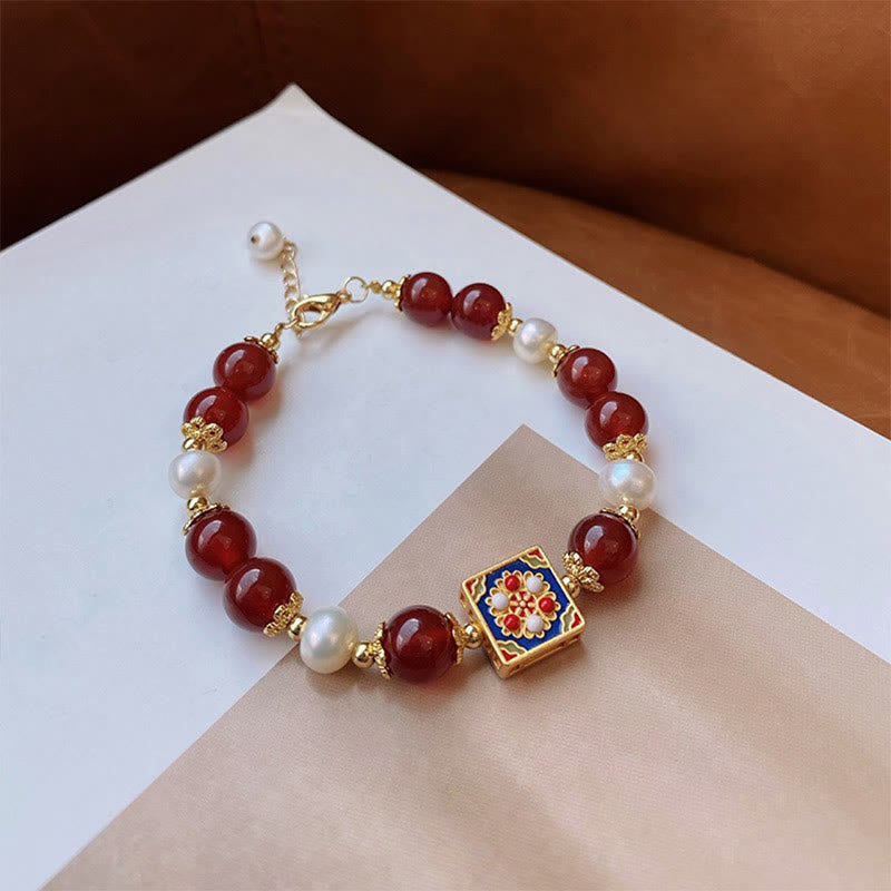 Red Agate Pearl Confidence Self-acceptance Bracelet