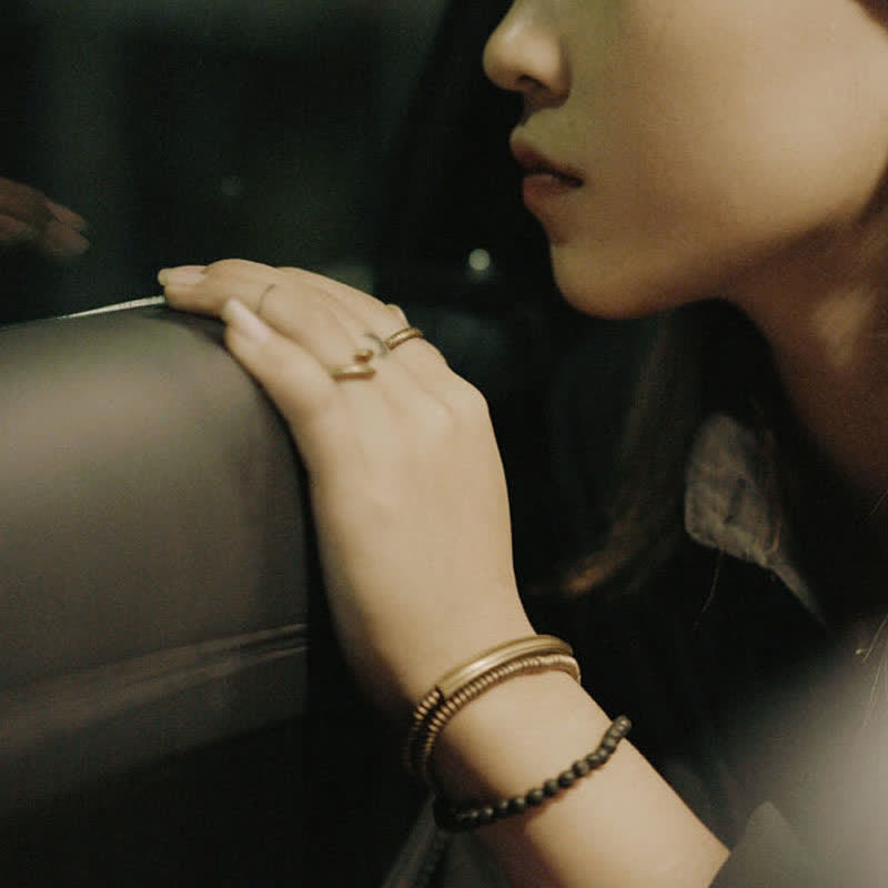 Vintage Lava Rock Copper Support Bracelet - Image 5