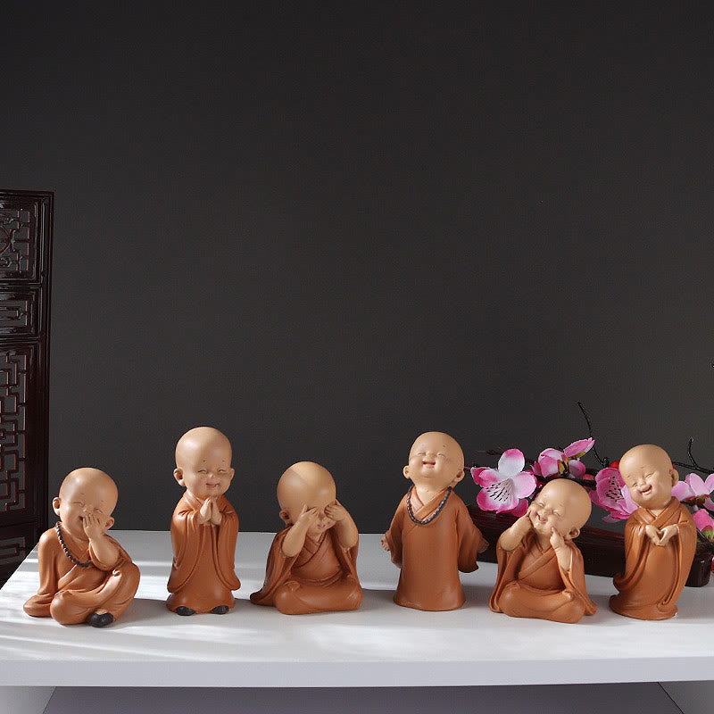 Small Mini Meditation Praying Monk Serenity Resin Home Decoration - Image 24