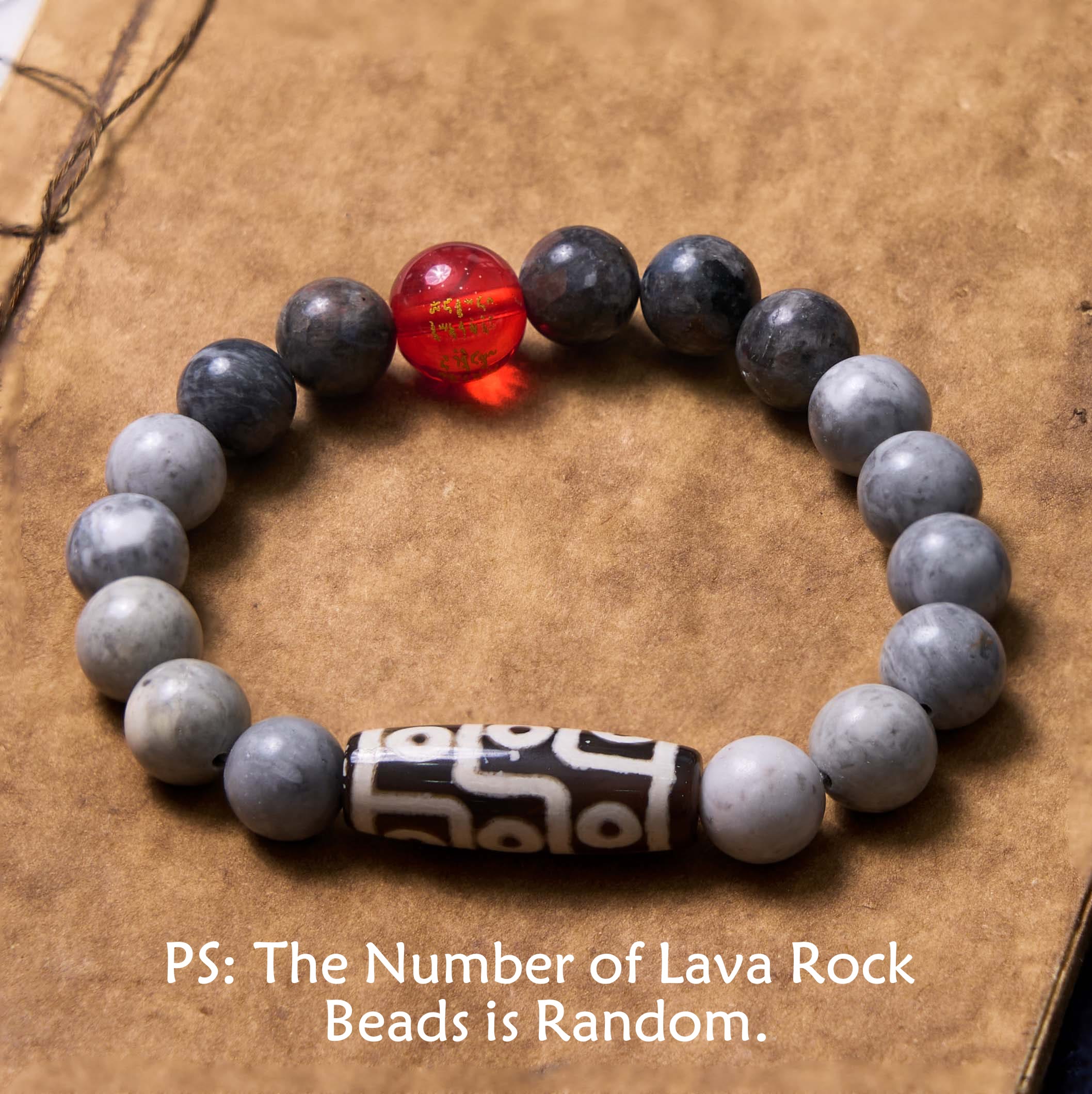 Tibetan Nine-Eye Dzi Bead Picasso Jasper Positive Bracelet