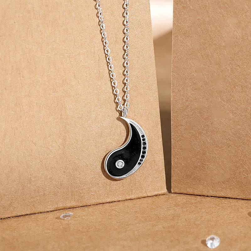 925 Sterling Silver Yin Yang Symbol Harmnoy Necklace Pendant - Image 7
