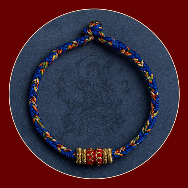 Tibet Handmade Chinese Zodiac Natal Buddha Luck Strength Braided String Bracelet - Image 6