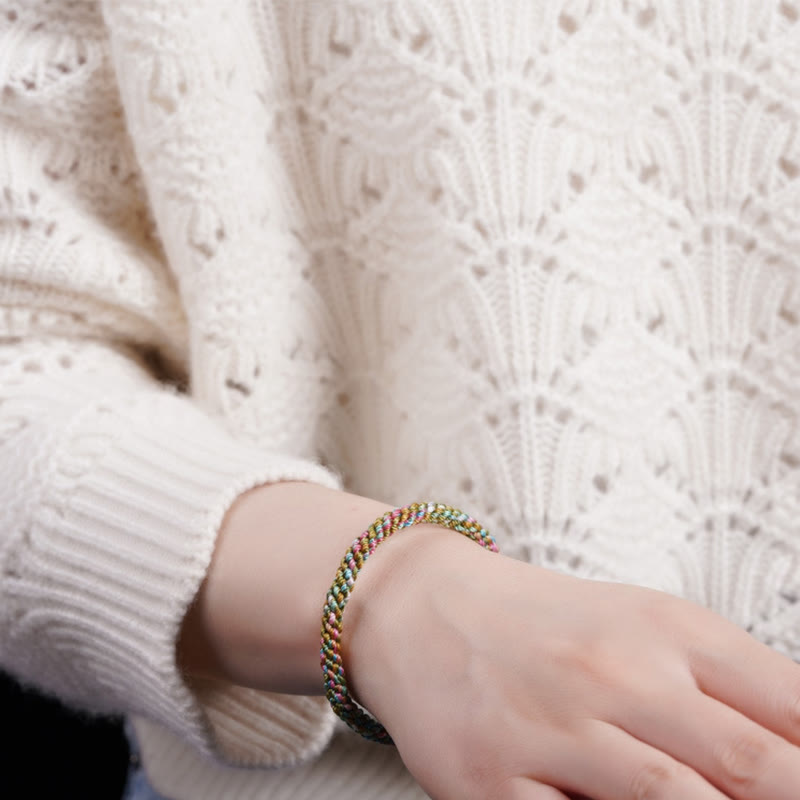 Colorful Rope Luck Handcrafted Braided Child Adult Bracelet - Image 9