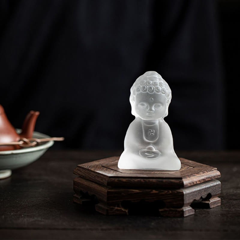Mini Tathagata Buddha Liuli Serenity Desk Decoration
