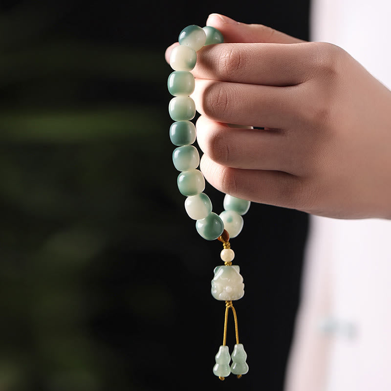 Gradient Bodhi Seed Nine Tailed Fox Cat Paw Claw Pine Cone Peace Bracelet - Image 10