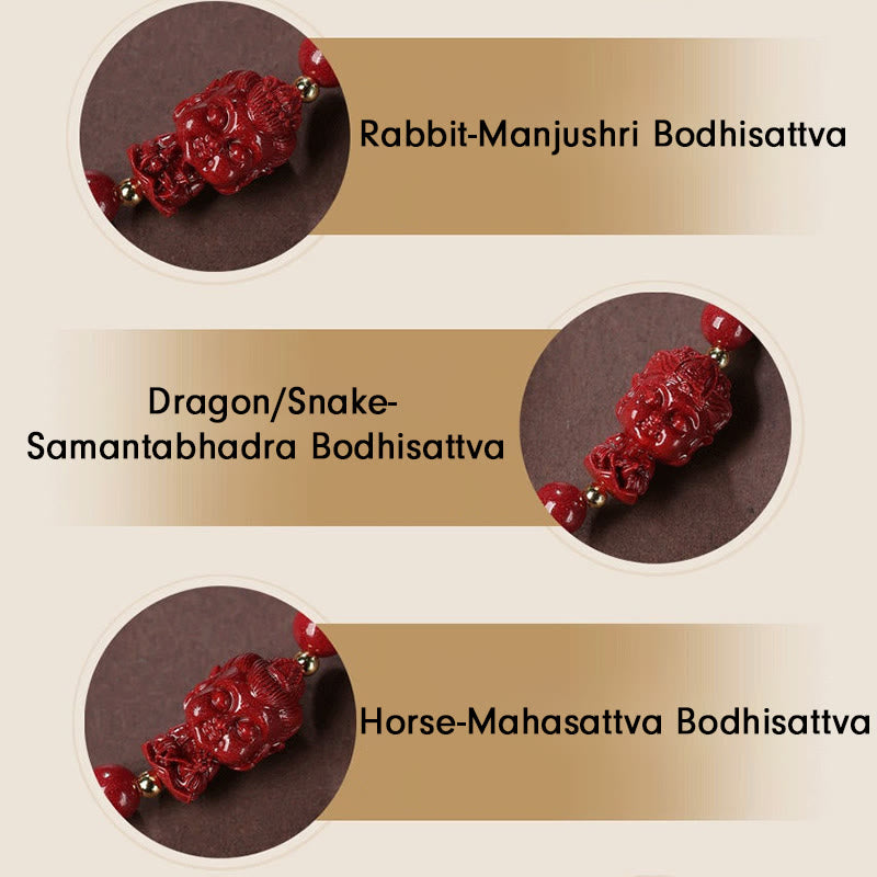 Chinese Zodiac Natal Buddha Cinnabar Amulet Blessing String Bracelet - Image 21