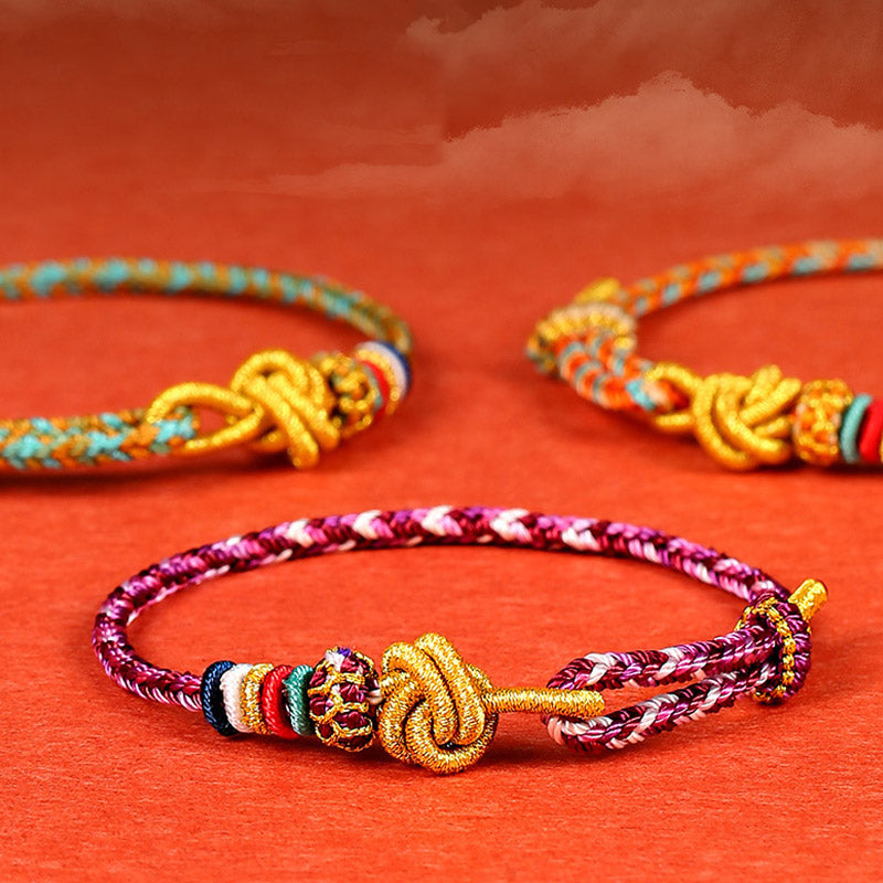 Handmade Dunhuang Colorful Rope Protection Braid String Bracelet - Image 12