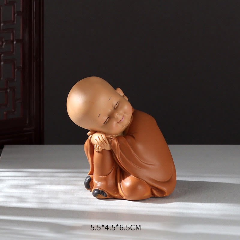 Small Mini Meditation Praying Monk Serenity Resin Home Decoration - Image 5