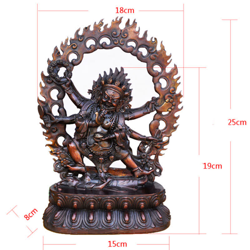 Tibet Mahakala Bodhisattva Figurine Compassion Copper Statue Decoration - Image 16