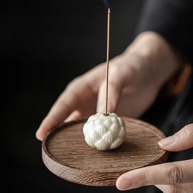 Mini Lotus Flower Meditation Ceramic Stick Small Incense Burner Decoration - Image 5