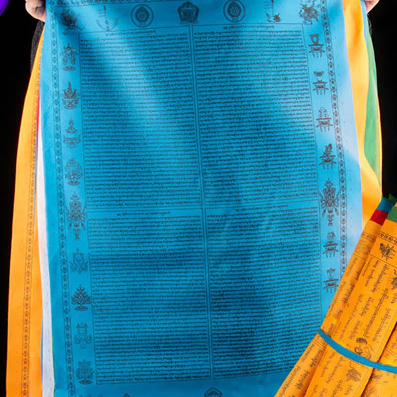 Tibetan 5 Colors Windhorse Happiness Auspicious Outdoor Prayer Flag