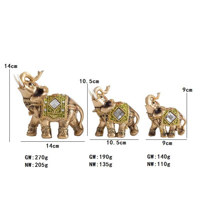 Lucky Feng Shui Green Elephant Statue Sculpture Wealth Figurine Gift Home Decoration - Image 10
