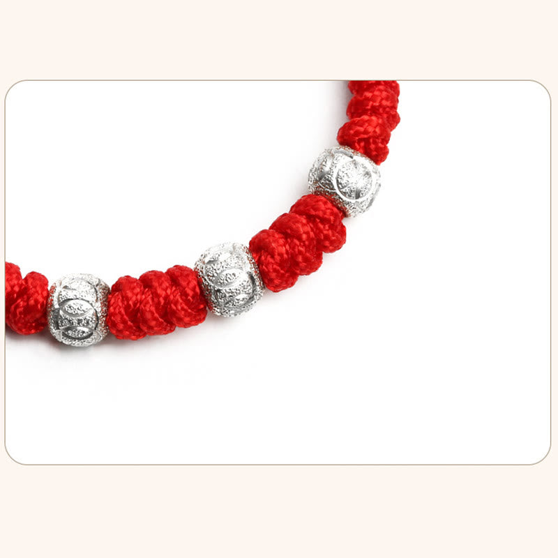 925 Sterling Silver King Kong Knot Multicolored Red String Strength Handmade Braided Kids Child Bracelet - Image 11