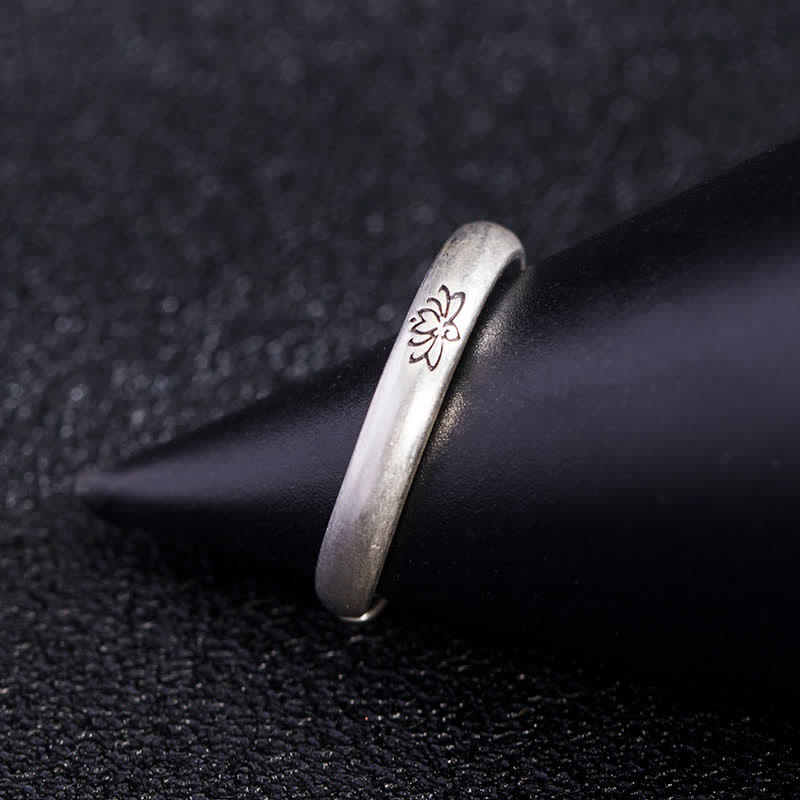 925 Sterling Silver Lotus Flower Enlightenment Ring - Image 7