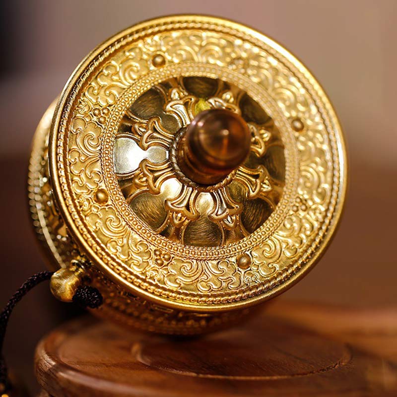 Tibetan Prayer Wheel Six True Words Sandalwood Healing Decoration - Image 7