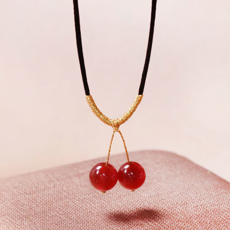 Natural Red Agate Chalcedony Self-acceptance Confidence String Bead Bracelet Necklace Pendant - Image 14