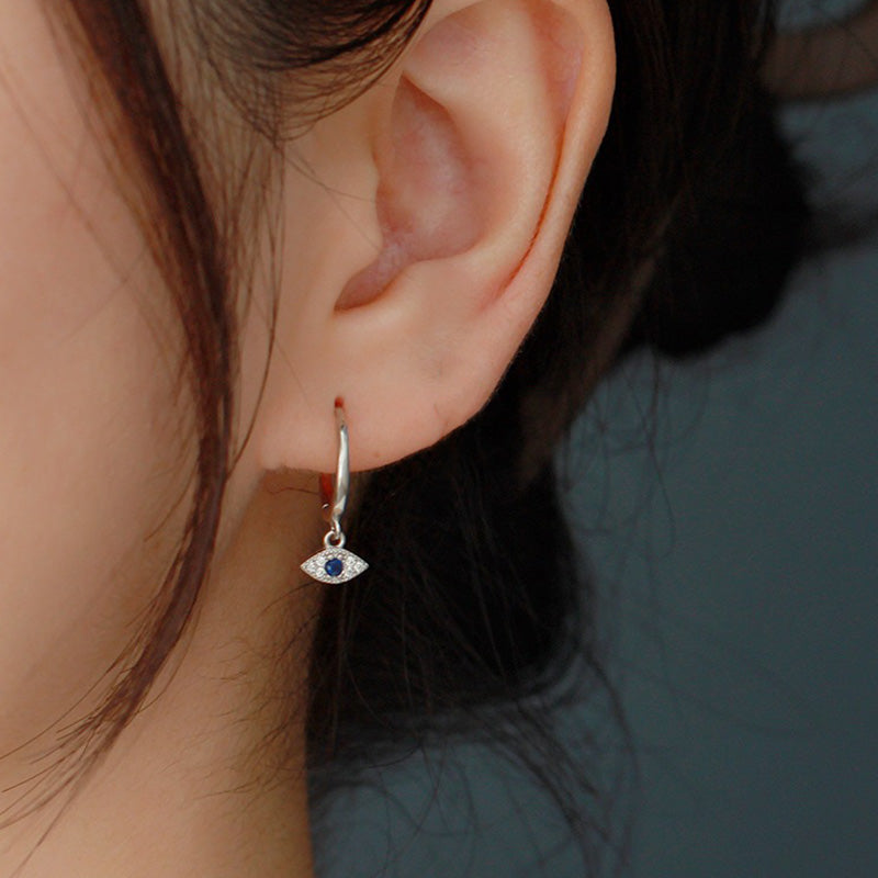 925 Sterling Silver Evil Eye Blessing Protection Stud Earrings - Image 7