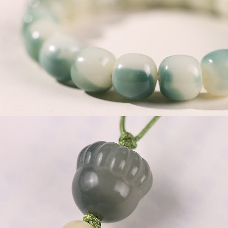 Gradient Bodhi Seed Nine Tailed Fox Cat Paw Claw Pine Cone Peace Bracelet - Image 17