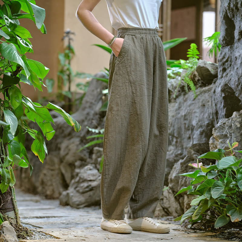 Solid Color Loose Yoga Harem Pants With Pockets - Image 33