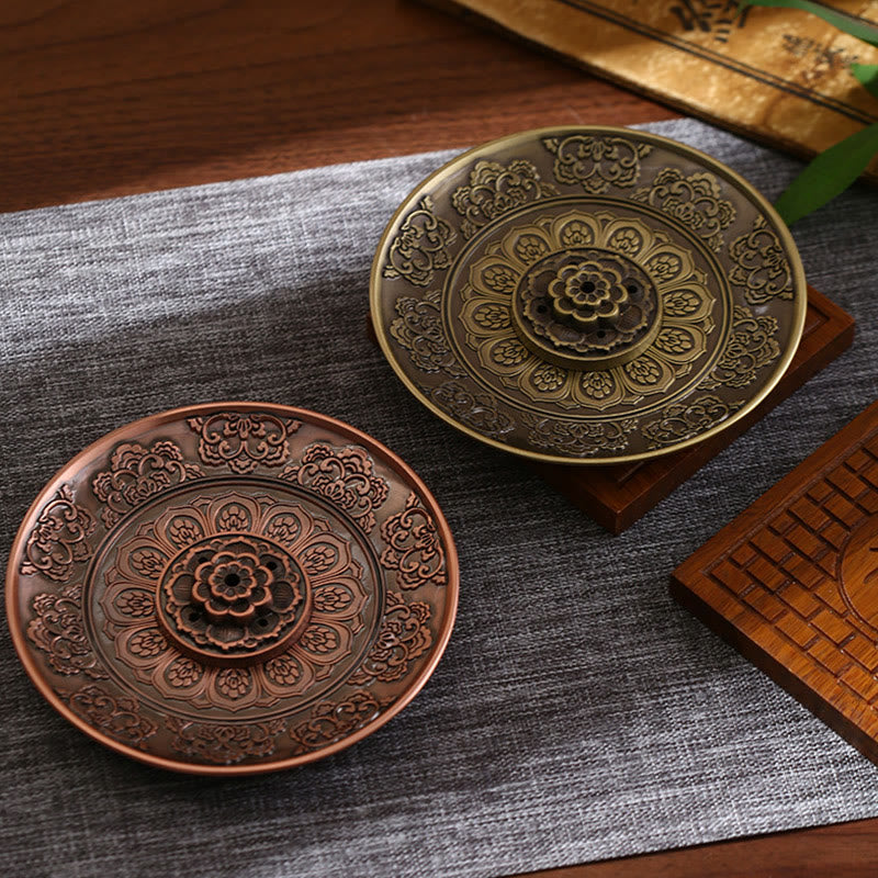 Lotus Dragon Phoenix Eight Auspicious Symbols Zinc Alloy Incense Stick Holder Healing Incense Burner Decoration - Image 6