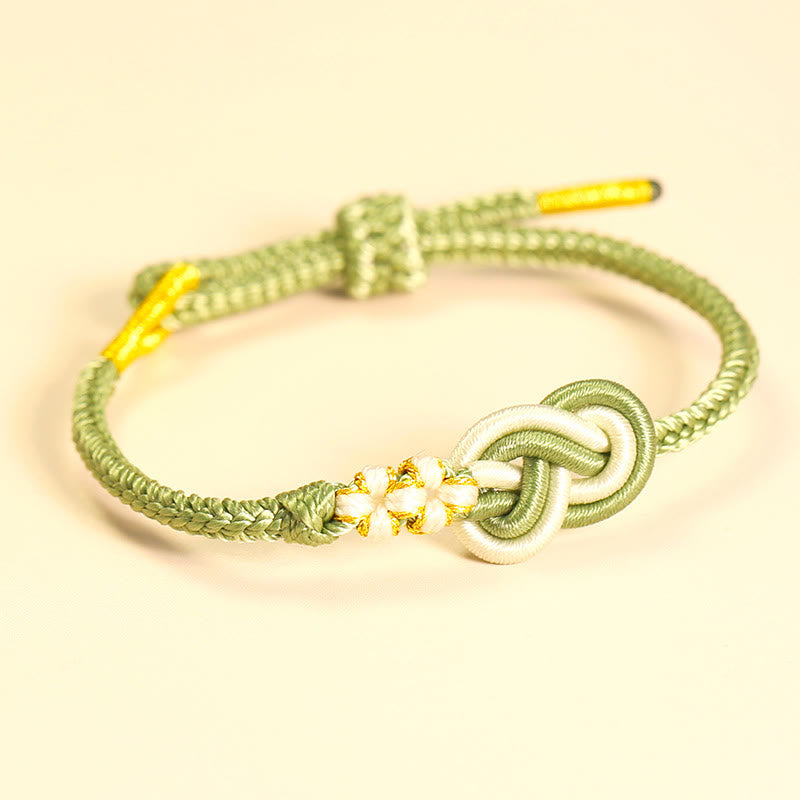 Handcrafted Eight Thread Peace Knot Peach Blossom Knot Luck Connection Bracelet