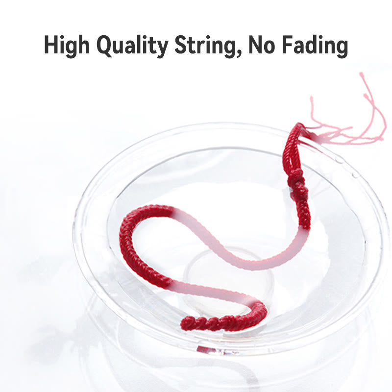 999 Gold Bead Handmade Four Thread Wishful Knots Braided Protection Bracelet - Image 15