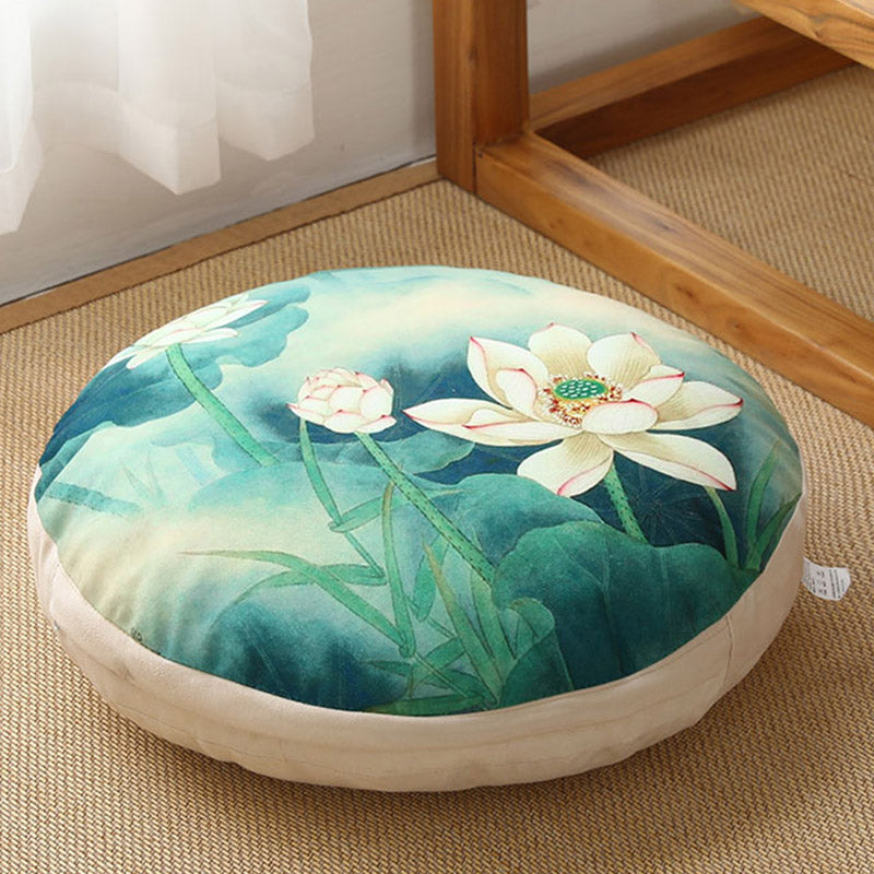 Lotus Simple Pattern Linen Meditation Seat Cushion Home Living Room Decoration - Image 31