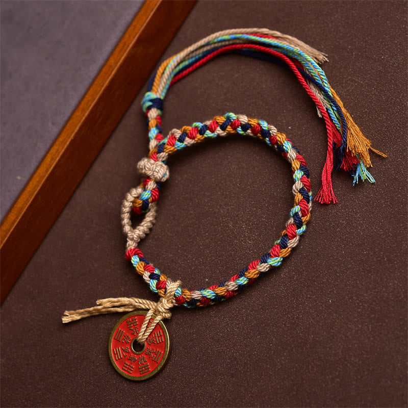 Handmade Bagua Harmony Multicolored Rope Bracelet - Image 3