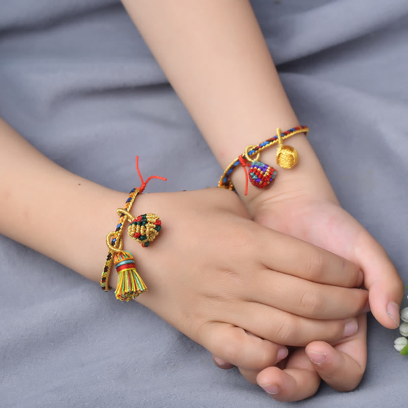 Colorful Rope Luck Handmade Zongzi Golden Ball Charm Bracelet - Image 20