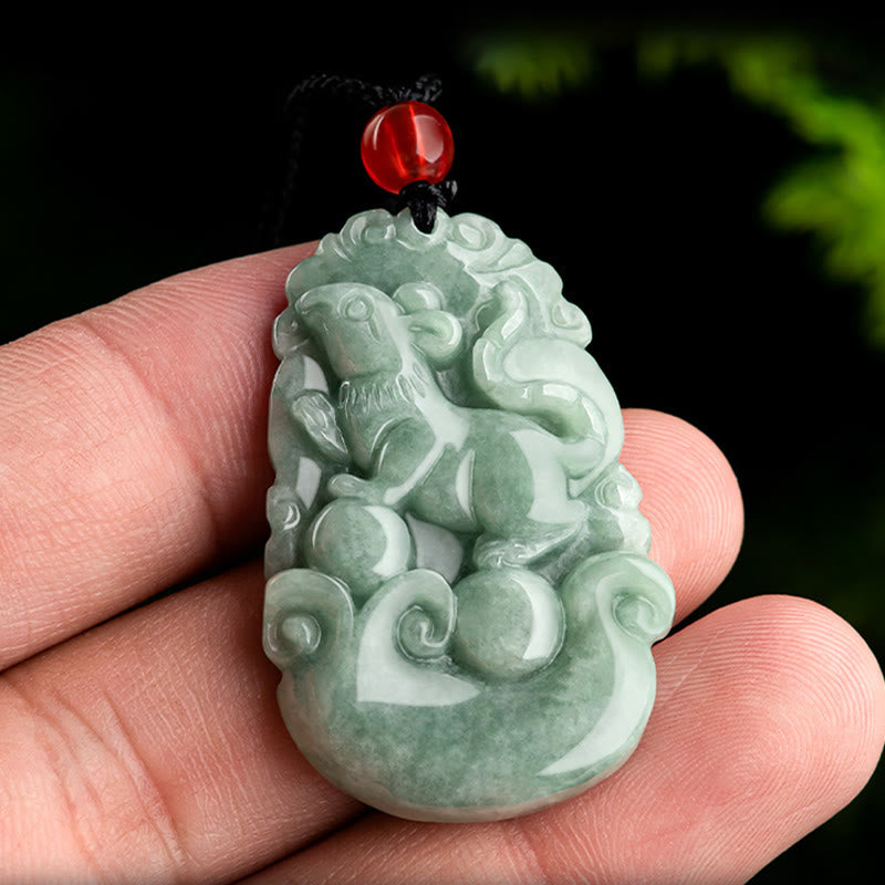 Natural Green Jade 12 Chinese Zodiac Luck Prosperity Necklace Pendant - Image 5