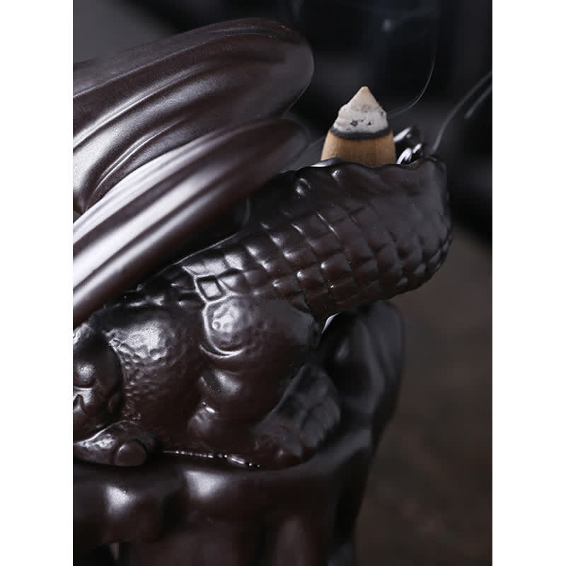 Nordic Dragon Ceramic Backflow Smoke Fountain Meditation Healing Incense Burner Led Ball Decoration - Image 18