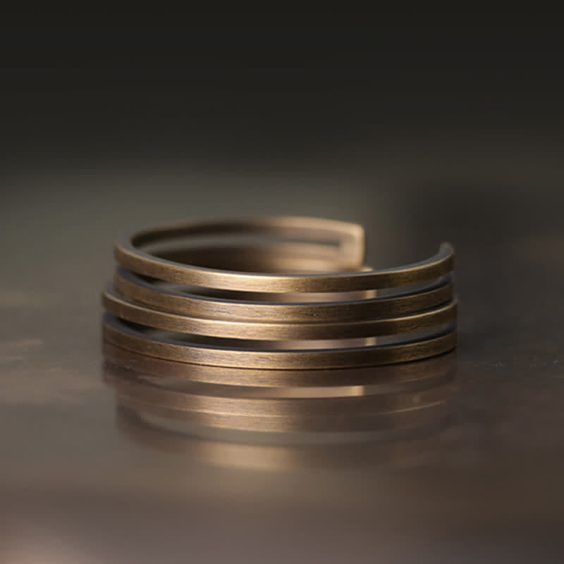 Rustic Copper Luck Viking Cuff Bracelet - Image 6