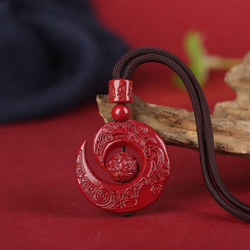 One's Luck Improves Design Patern Natural Cinnabar Concentration Necklace Pendant - Image 13