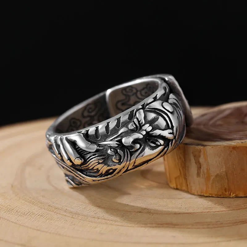 Guan Gong Auspicious Clouds Amulet Wealth Ring - Image 2