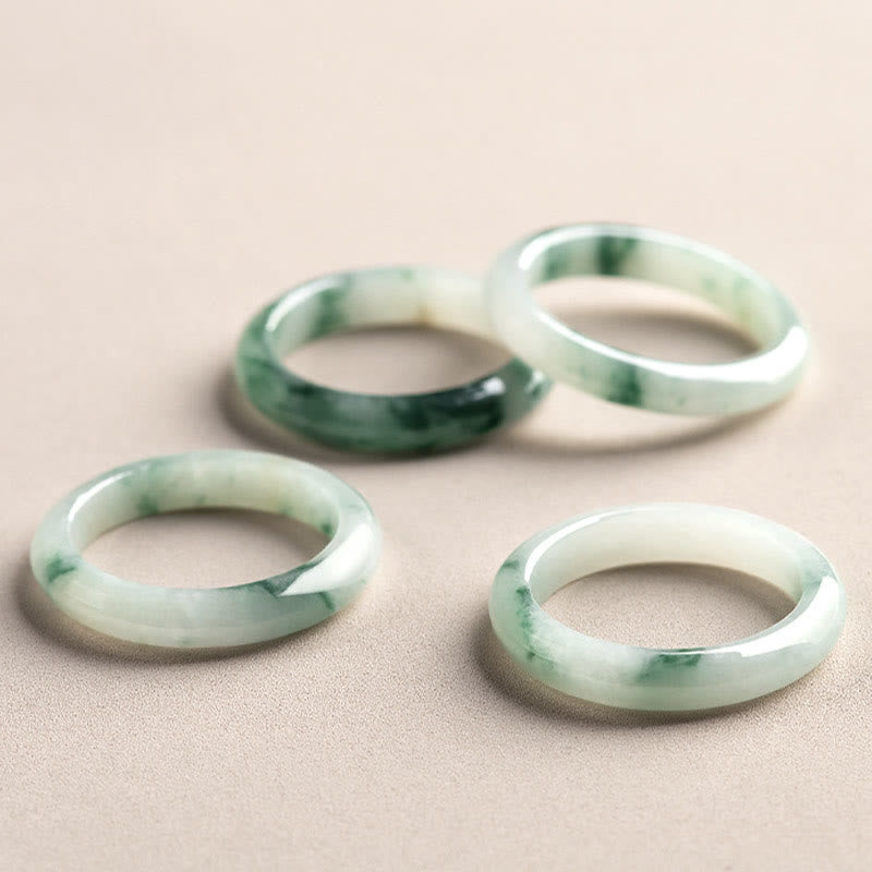 Natural Green Jade Luck Abundance Ring - Image 5