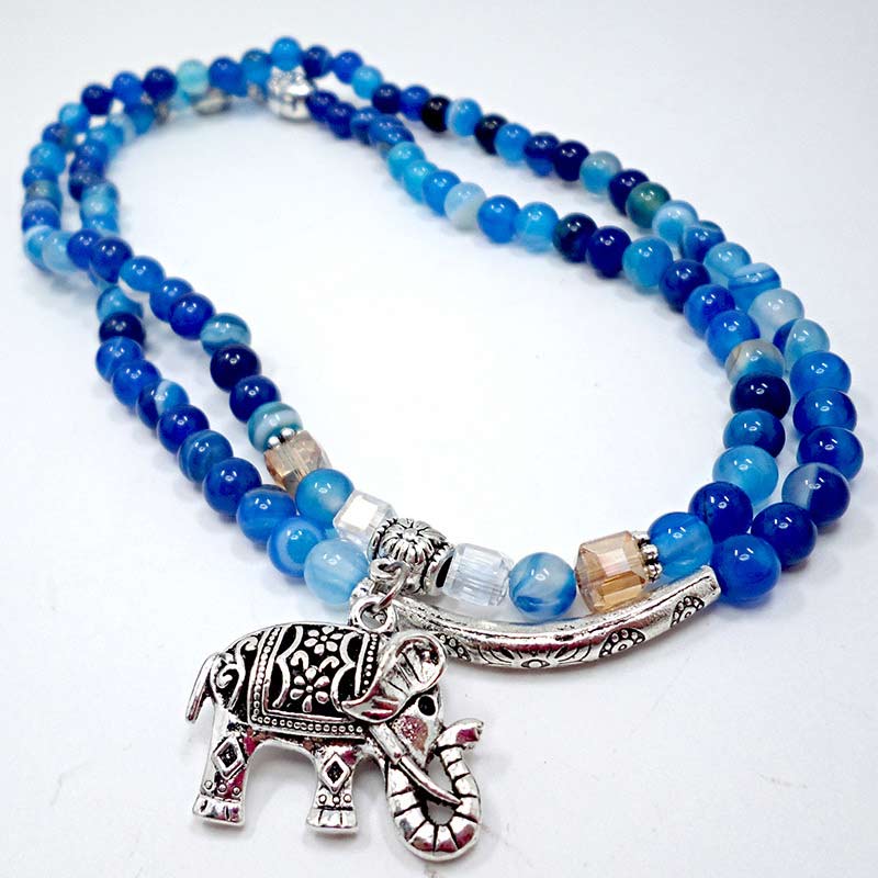Natural Agate Elephant Buddha Hope Bracelet - Image 3