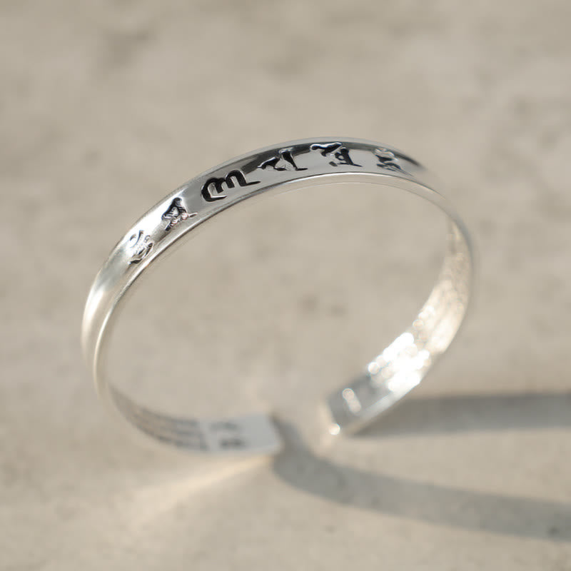 Tibetan Mantra White Copper Bracelet - Image 4