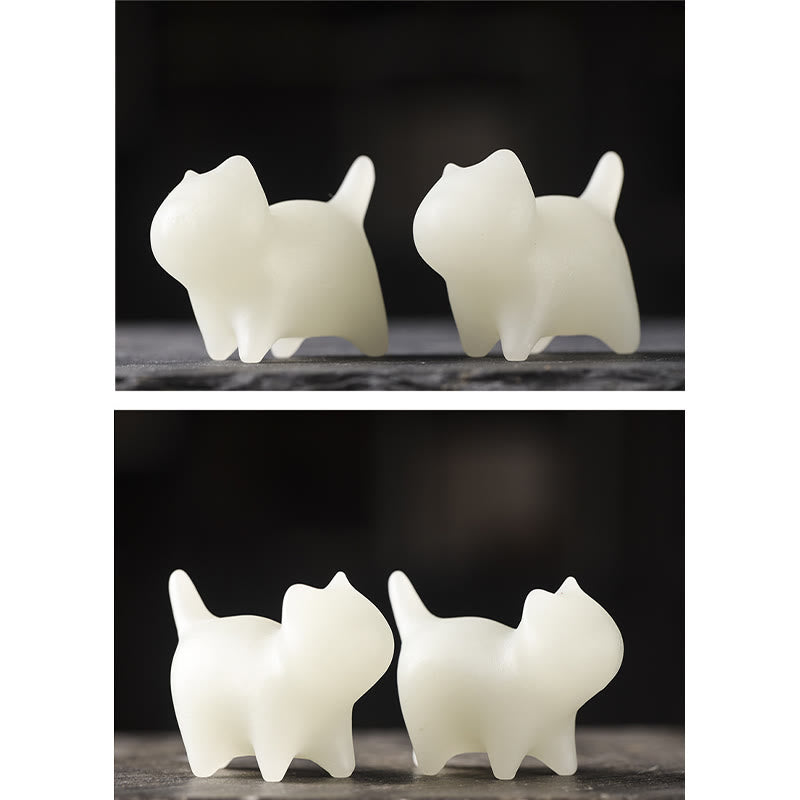 2Pcs Mini Cute Cat Glowstone Luminous Lucky Cat Energy Decoration - Image 9