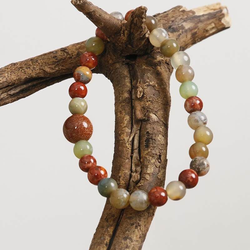 Natural Stone Sea Sediment Jasper Agate Protection Bracelet - Image 7