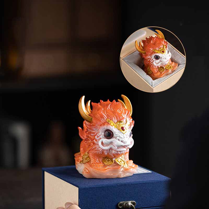 Color Changing Small Kirin Resin Tea Pet Home Figurine Decoration - Image 13