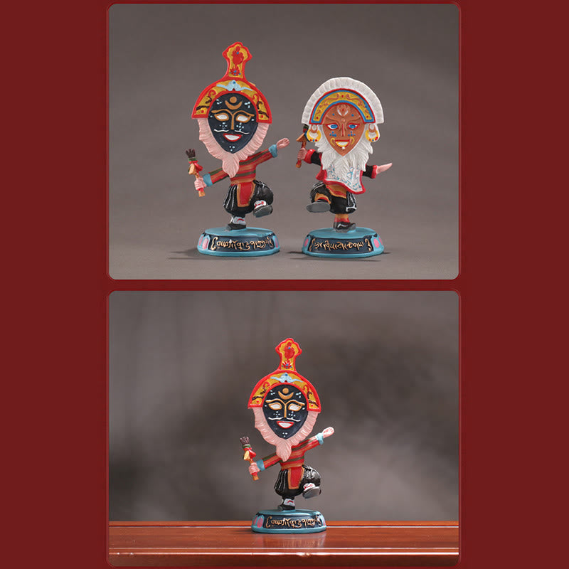 Tibetan Opera Face Mask Puppet Home Office Car Decoration Ornament - Image 6