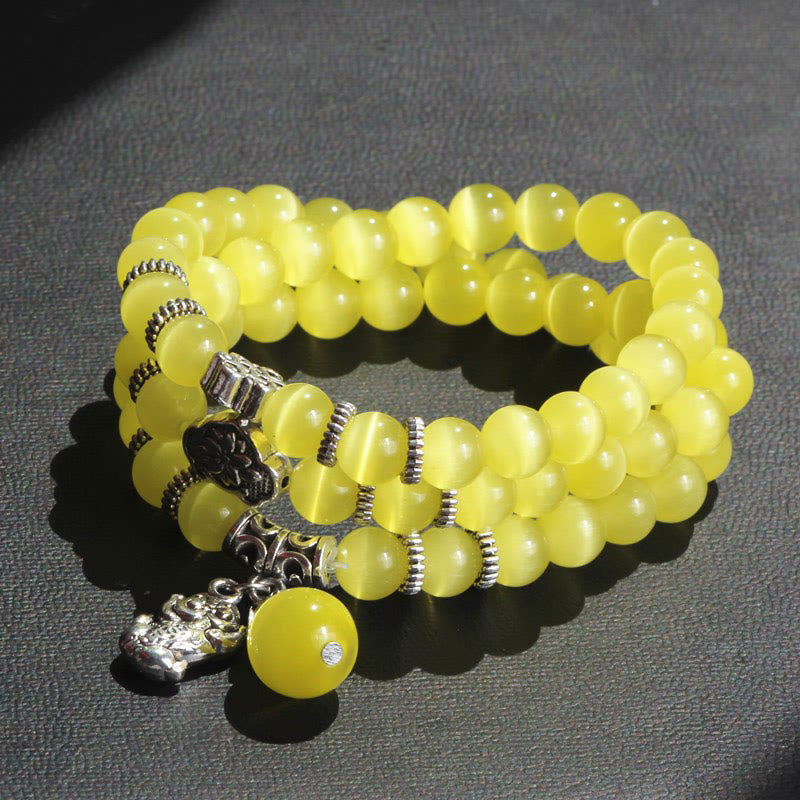 Cat Eye PiXiu Support Triple Wrap Bracelet - Image 14