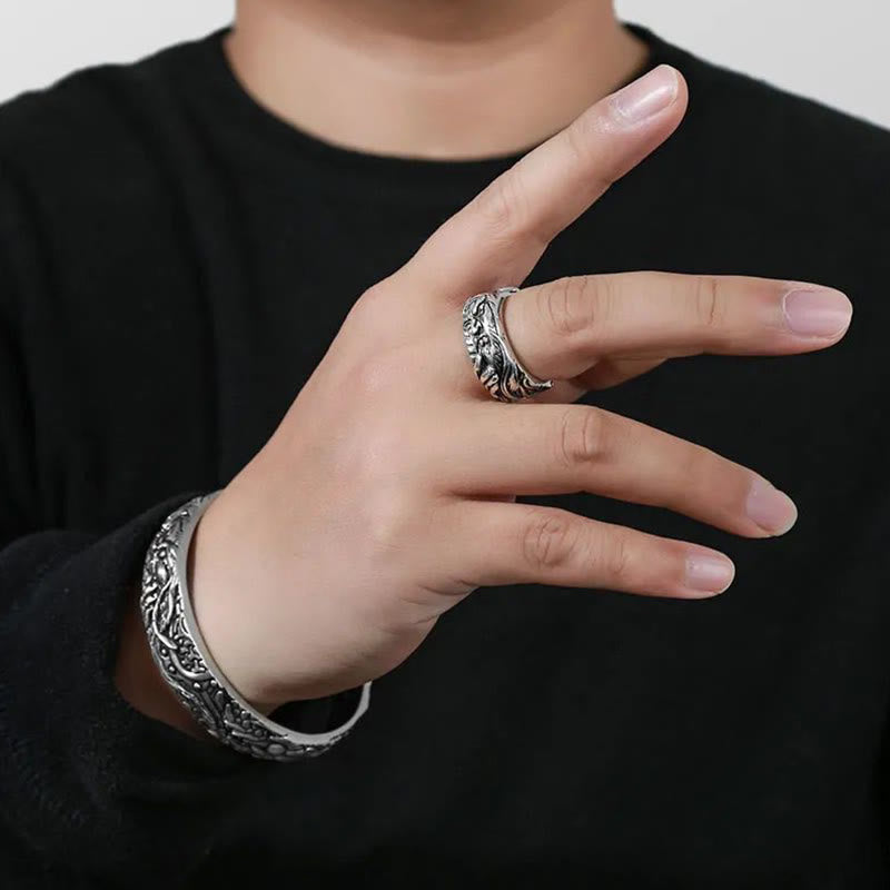 Guan Gong Auspicious Clouds Amulet Wealth Ring - Image 4