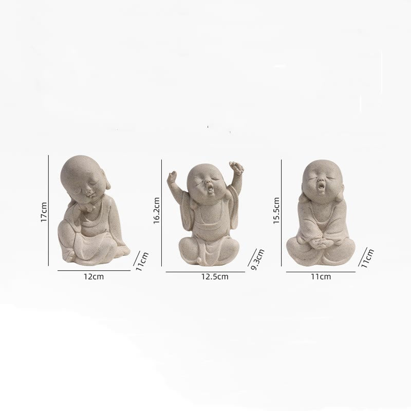 Tibetan Meditation Buddha Monk Blessing Serenity Resin Home Decoration - Image 11