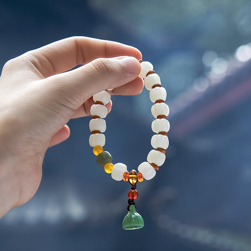 Natural Bodhi Seed Red Agate Bodhi Calm Harmony Engraved Pumpkin Bead Lotus Bracelet - Image 11