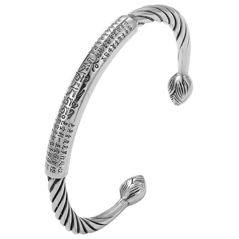 Tibetan Om Mani Padme Hum Heart Sutra Purity Cuff Bracelet - Image 11