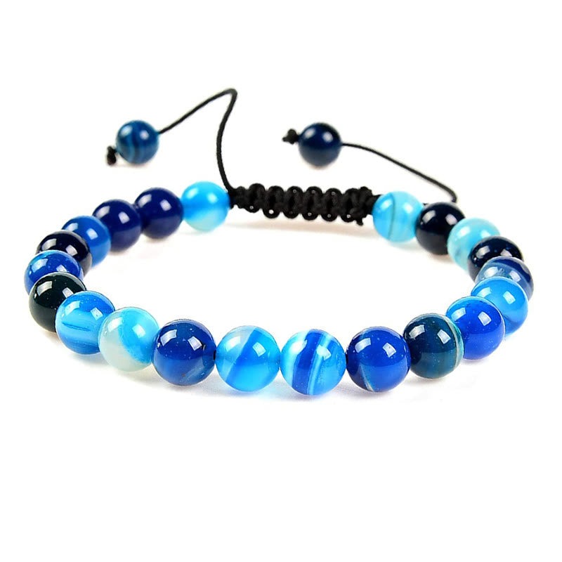 Natural Healing Power Gemstone Crystal Beads Unisex Adjustable Macrame Bracelet - Image 4