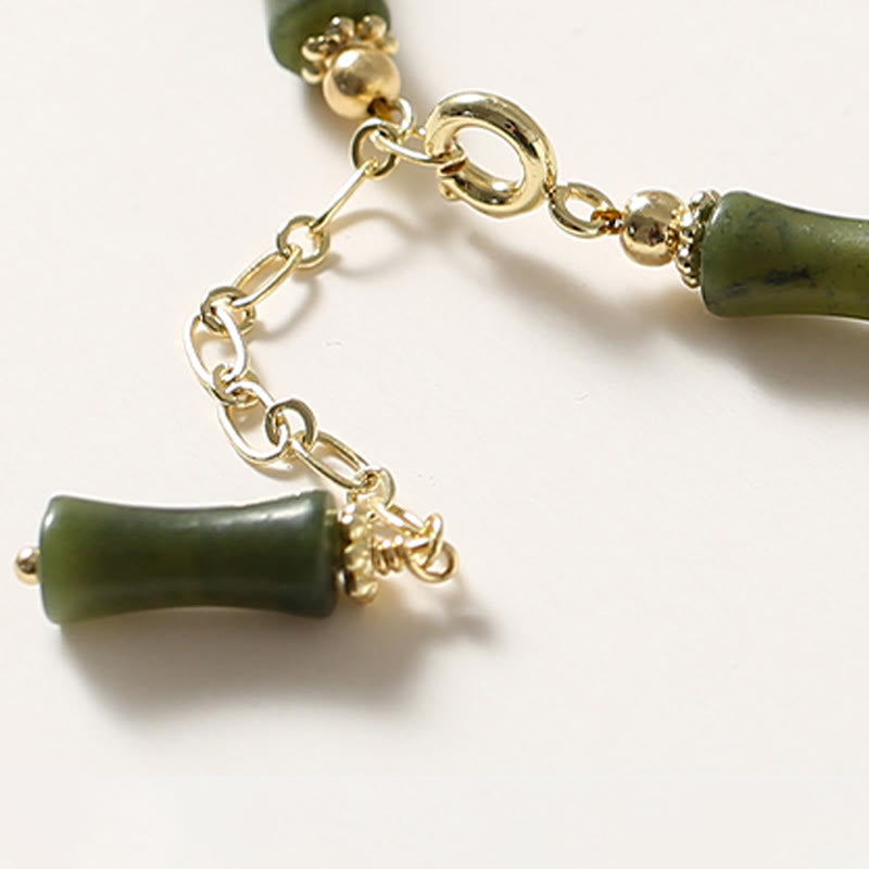 Glass Bead Bamboo Luck Strength Chain Bracelet - Image 9