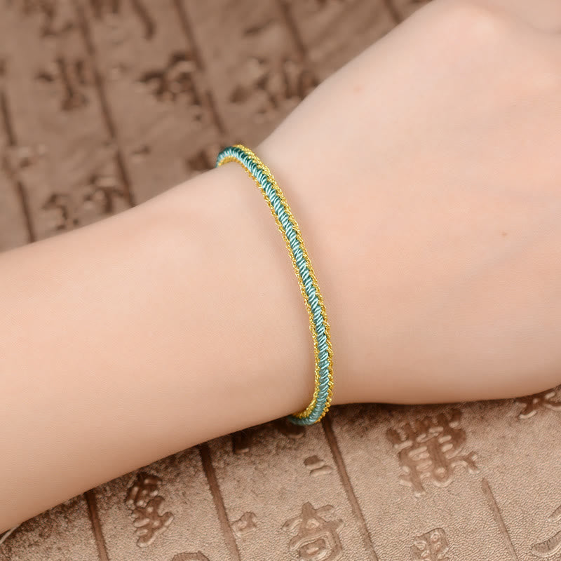 Two-Color Rope Handcrafted Eight Thread Peace Knot Bracelet - Image 7
