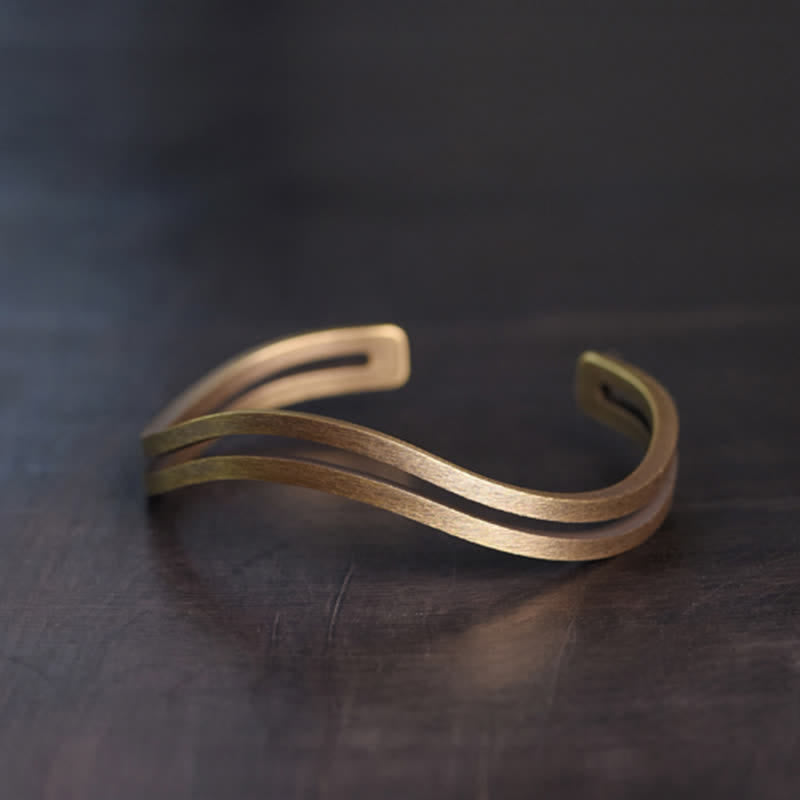 Rustic Copper Luck Viking Cuff Bracelet - Image 15